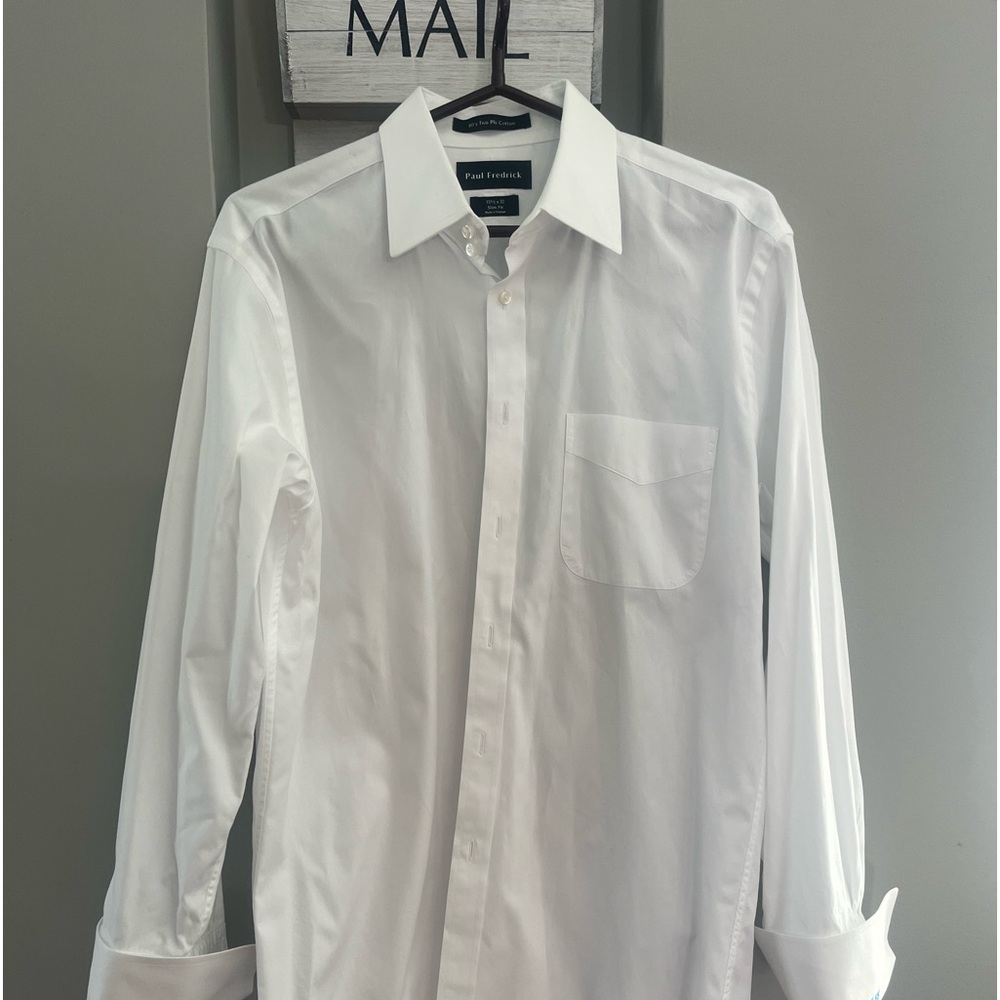 Paul Frederick dress shirt. 80's two ply cotton